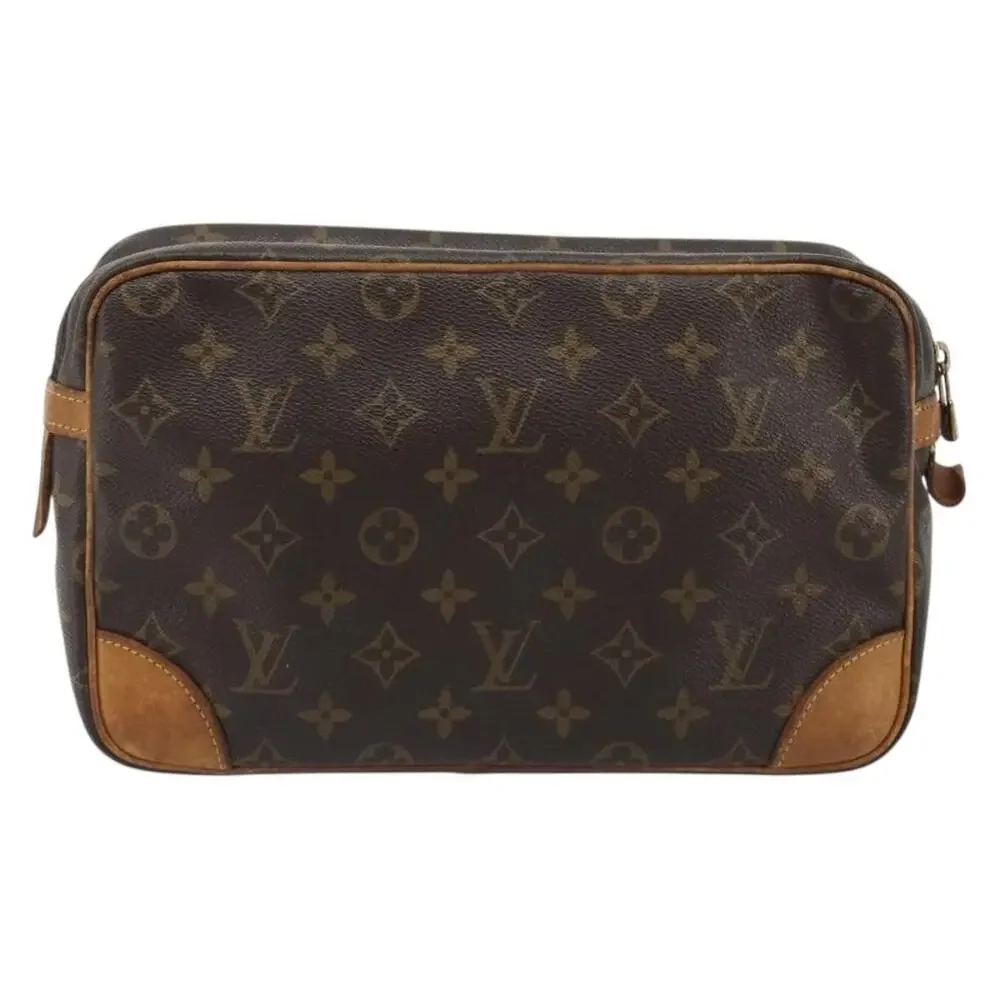 Louis Vuitton Monogram Compiegne 28 Clutch Bag Brown